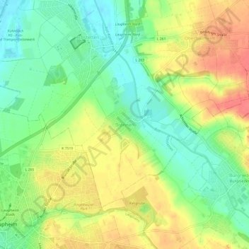 Mappa topografica Bronnen, altitudine, rilievo
