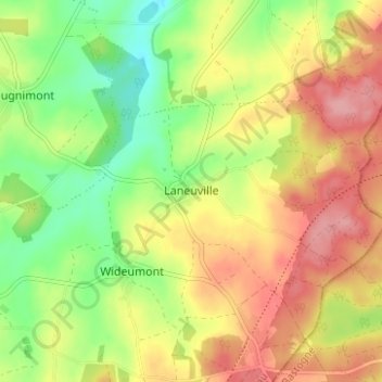 Mappa topografica Laneuville, altitudine, rilievo