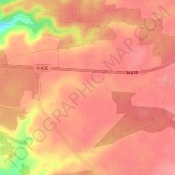 Mappa topografica Cañada Lobo, altitudine, rilievo