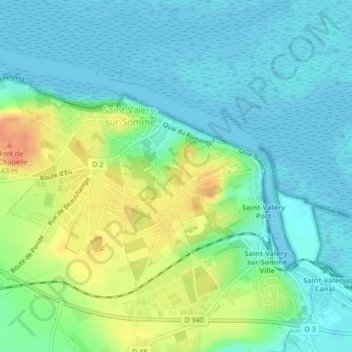Mappa topografica Butte des Moulins, altitudine, rilievo