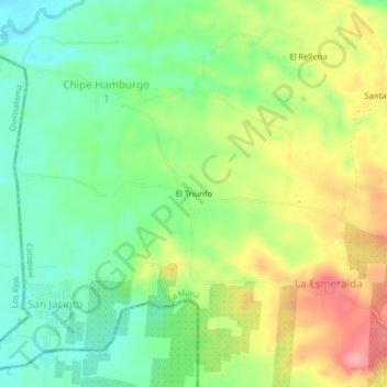 Mappa topografica El Triunfo, altitudine, rilievo