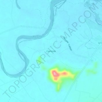 Mappa topografica Carrizola, altitudine, rilievo