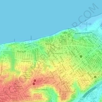 Mappa topografica Cevicheria Umiña, altitudine, rilievo