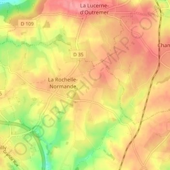 Mappa topografica L'Anquetillière, altitudine, rilievo