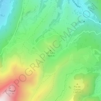 Mappa topografica Le Tuco, altitudine, rilievo