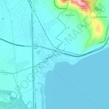 Mappa topografica Borghetto, altitudine, rilievo