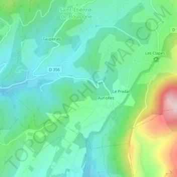 Mappa topografica Les Varrennes, altitudine, rilievo