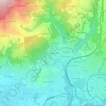 Mappa topografica La Grande Ferme, altitudine, rilievo
