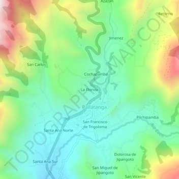 Mappa topografica La Florida, altitudine, rilievo