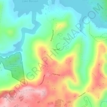 Mappa topografica North Maleny, altitudine, rilievo