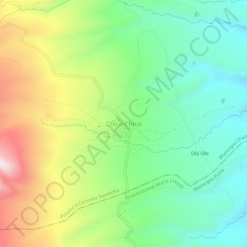 Mappa topografica Chico Chico, altitudine, rilievo