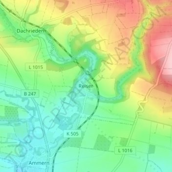 Mappa topografica Reiser, altitudine, rilievo
