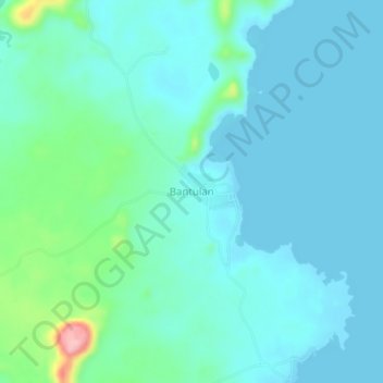 Mappa topografica Bantulan, altitudine, rilievo