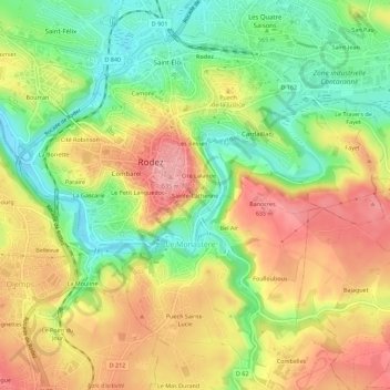 Mappa topografica Sainte-Catherine, altitudine, rilievo