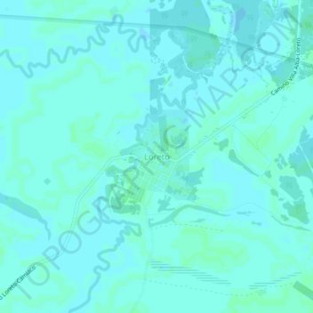 Mappa topografica Loreto, altitudine, rilievo