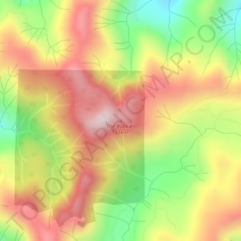 Mappa topografica The Rockies, altitudine, rilievo
