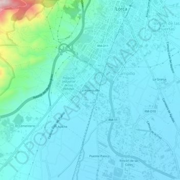 Mappa topografica La Alberquilla, altitudine, rilievo