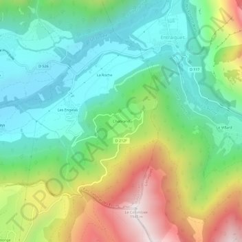 Mappa topografica Chabrand, altitudine, rilievo