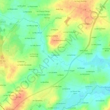Mappa topografica La Bottrais, altitudine, rilievo
