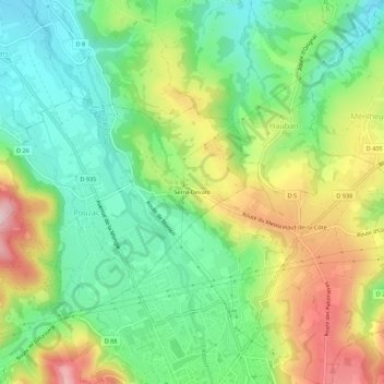 Mappa topografica Serre-Devant, altitudine, rilievo