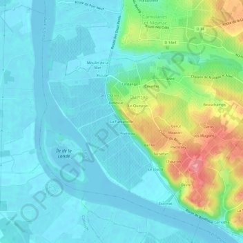 Mappa topografica La Fontanelle, altitudine, rilievo