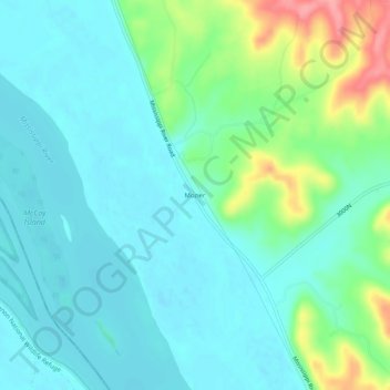 Mappa topografica Mozier, altitudine, rilievo