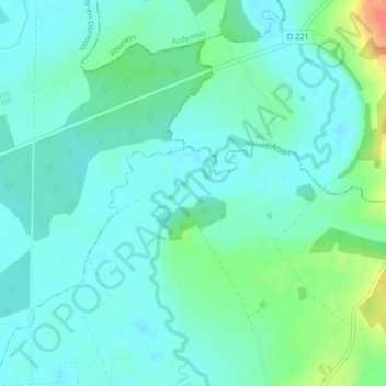 Mappa topografica Pré Givrant, altitudine, rilievo