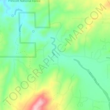 Mappa topografica Mint, altitudine, rilievo