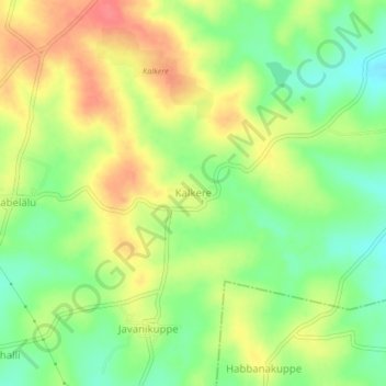 Mappa topografica Kalkere, altitudine, rilievo