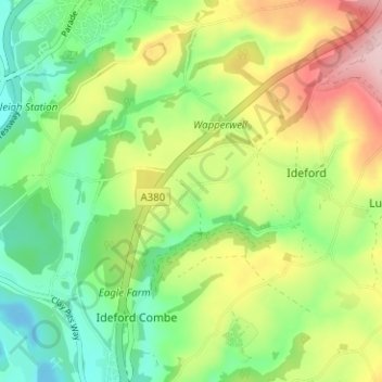 Mappa topografica Olchard, altitudine, rilievo