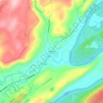 Mappa topografica Bushkill, altitudine, rilievo