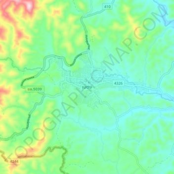 Mappa topografica Betong, altitudine, rilievo