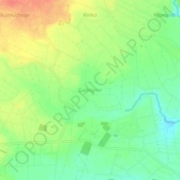 Mappa topografica Gathigiriri, altitudine, rilievo