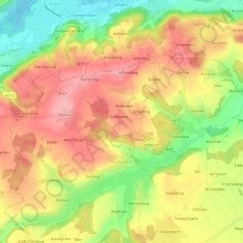 Mappa topografica Loipl, altitudine, rilievo