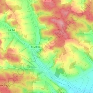 Mappa topografica Grandsberg, altitudine, rilievo