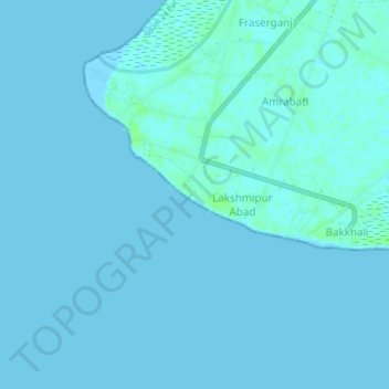 Mappa topografica Bakkhali, altitudine, rilievo
