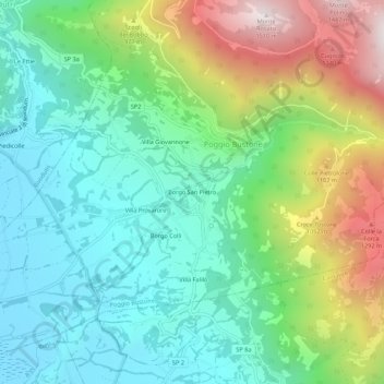 Mappa topografica Borgo San Pietro, altitudine, rilievo