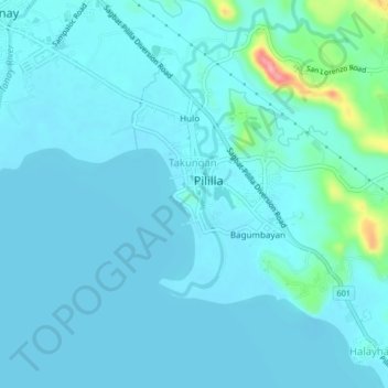Mappa topografica Wawa, altitudine, rilievo