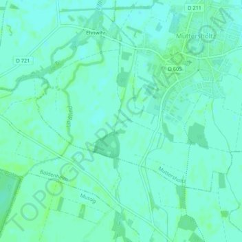 Mappa topografica Gauchmatt, altitudine, rilievo