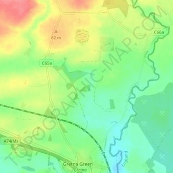Mappa topografica Aitchisonbank, altitudine, rilievo