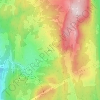 Mappa topografica Les Bergonnes, altitudine, rilievo
