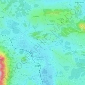 Mappa topografica Rehbichl, altitudine, rilievo