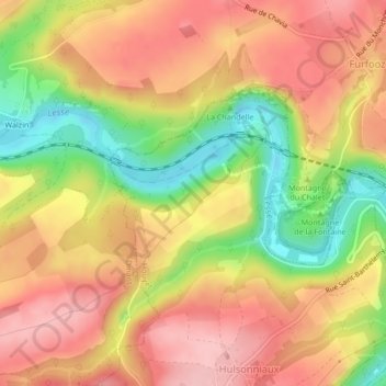 Mappa topografica Bois de Chaleux, altitudine, rilievo