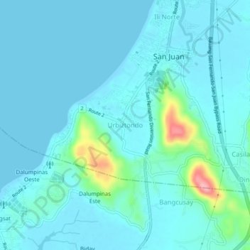 Mappa topografica Urbiztondo, altitudine, rilievo
