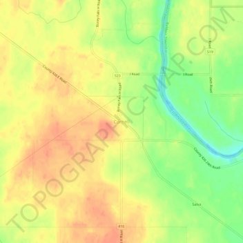 Mappa topografica Cornell, altitudine, rilievo