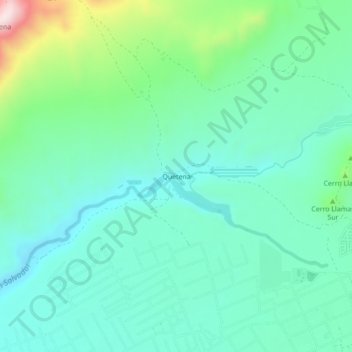 Mappa topografica Quetena, altitudine, rilievo