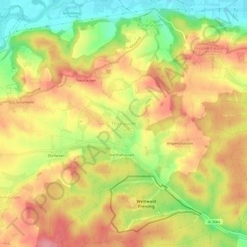 Mappa topografica Thalhausen, altitudine, rilievo