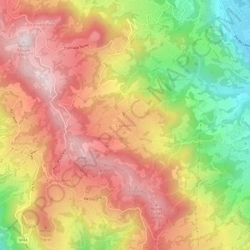 Mappa topografica Cerealto, altitudine, rilievo