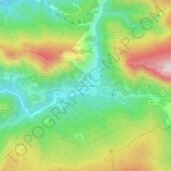 Mappa topografica Campone / Cjampon, altitudine, rilievo