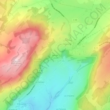 Mappa topografica Bois Joli, altitudine, rilievo